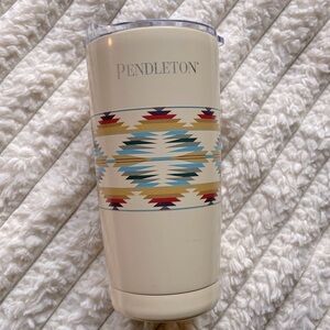Pendleton Beige Tumbler/ Travel Mug with Southwest Design